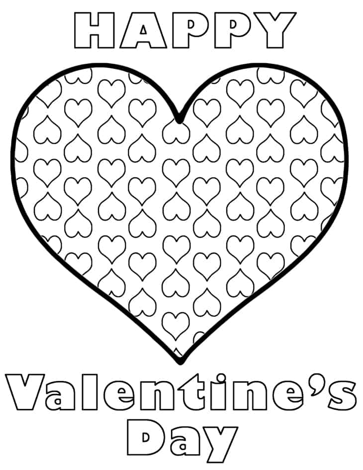 Free printable valentines day heart coloring page