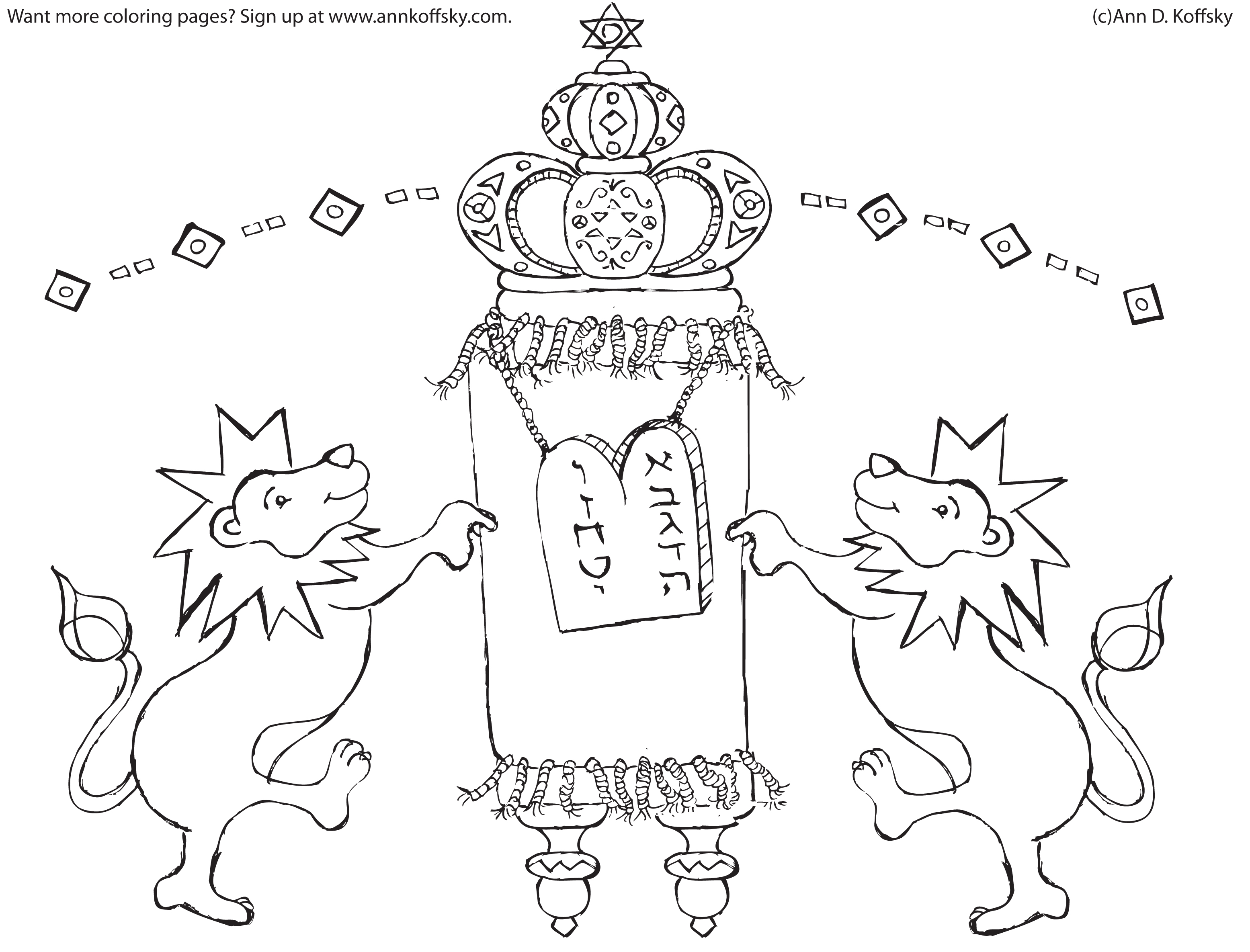Torah lion coloring â ann d koffsky