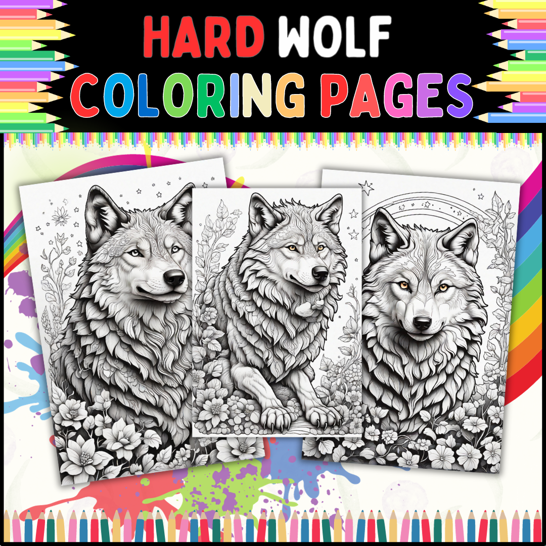 Hard wolf coloring pages for adults and kids printable coloring sheets made by teachers