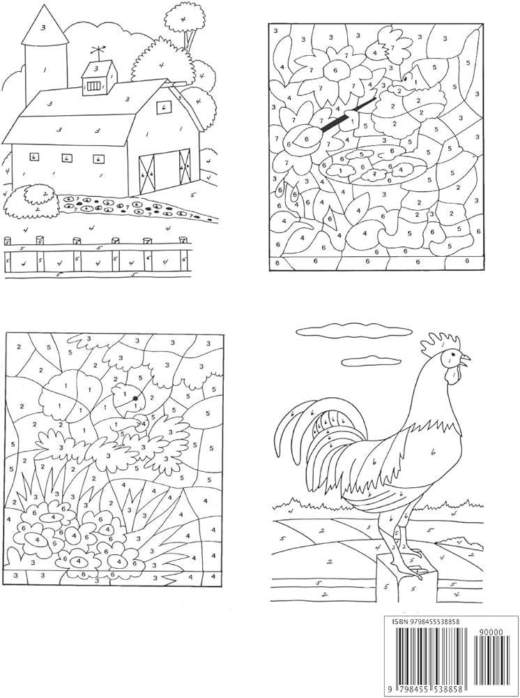 Color by number for adults coloring book with color by number designs of animals birds flowers houses color by numbers adults easy to hard by numbers book adult