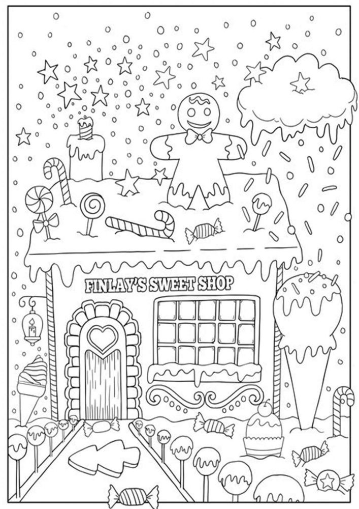 Free easy to print adult christmas coloring pages