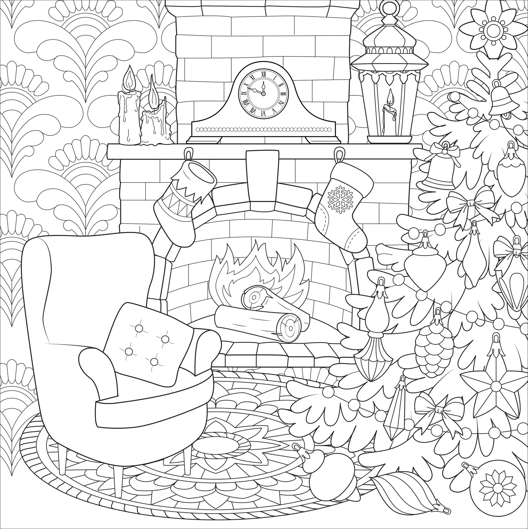 Home for christmas coloring book