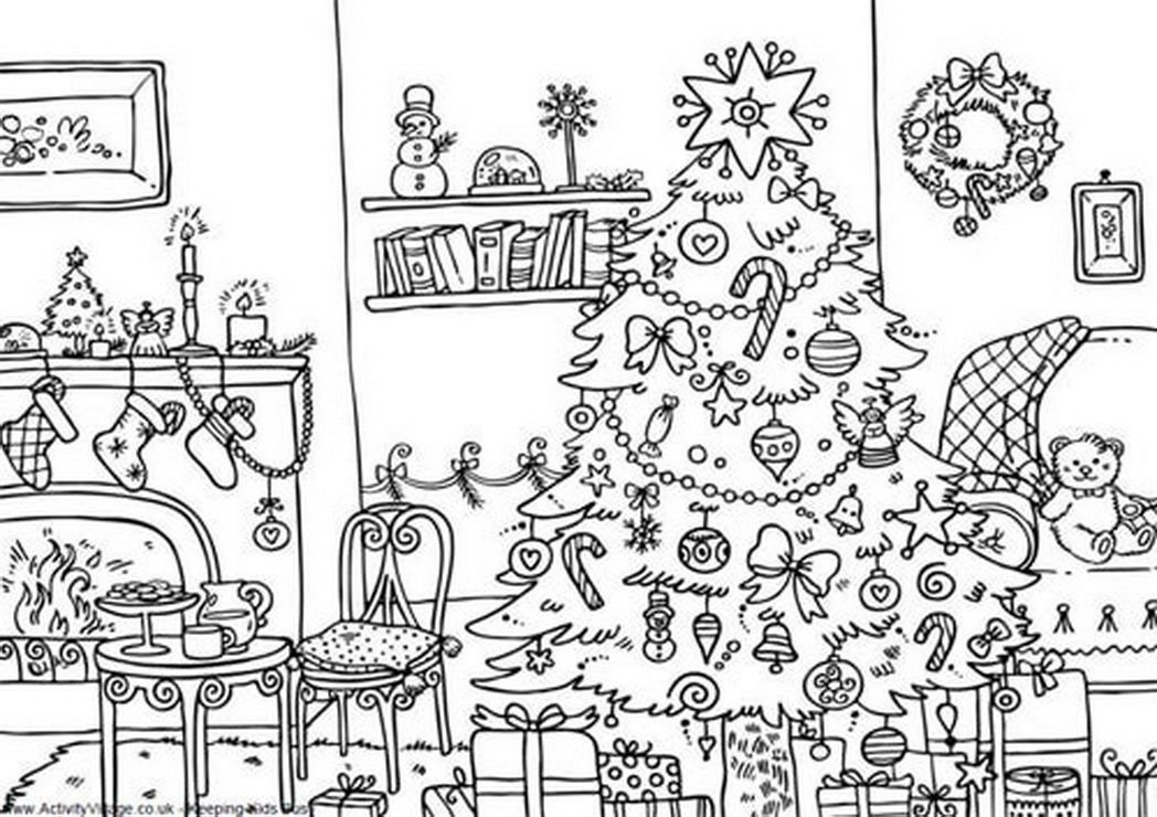 Hard christmas coloring pages printable for free download