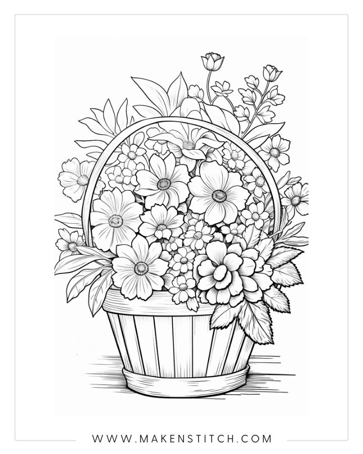 Flower coloring pages for kids and adults free printables