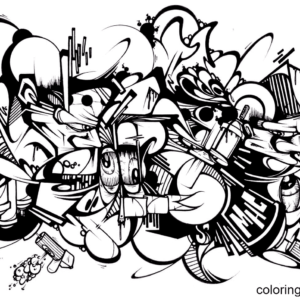 Graffiti coloring pages printable for free download