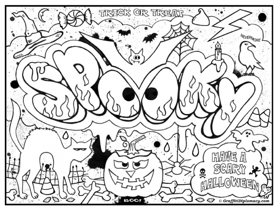 Free printable graffiti coloring pages