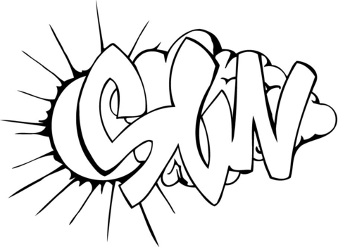 Sun graffiti coloring page free printable coloring pages