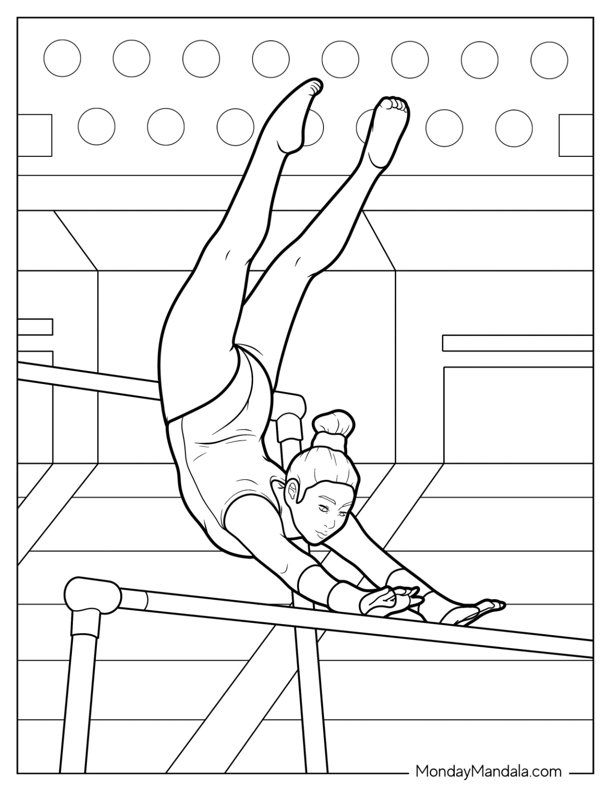 Gymnastics coloring pages free pdf printables