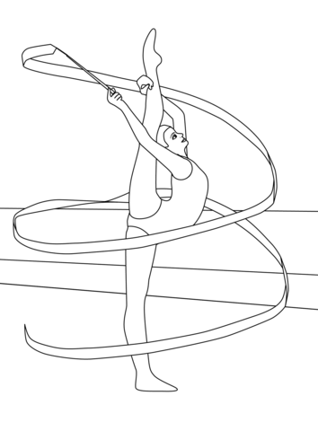 Gymnastic coloring page free printable coloring pages