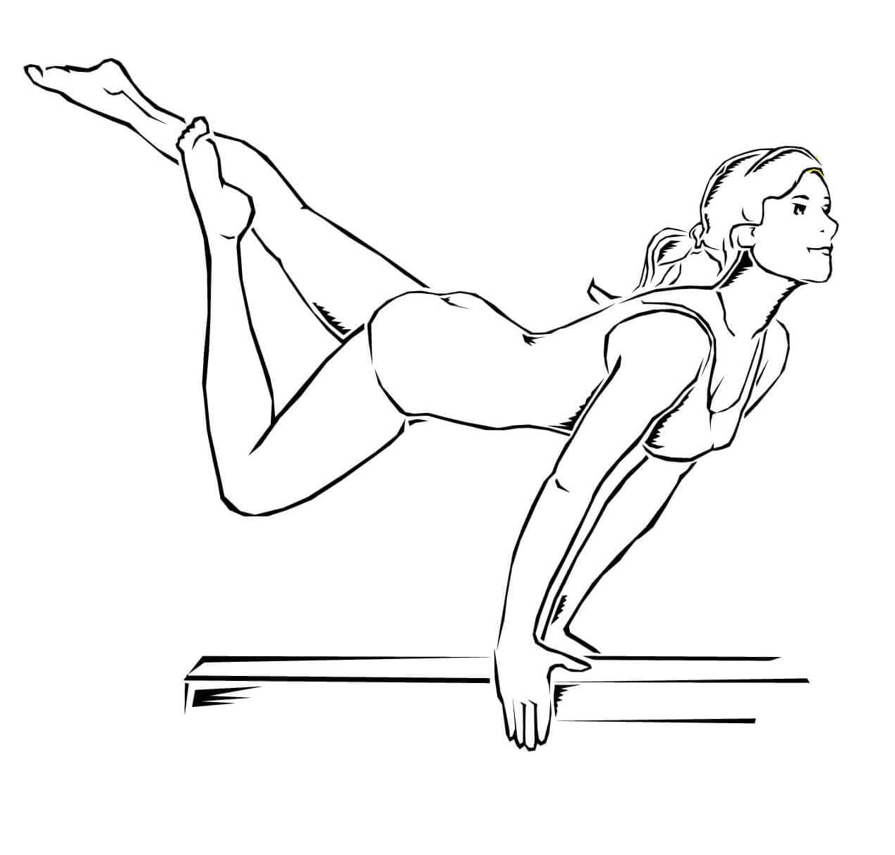 Gymnastics balance beam coloring page