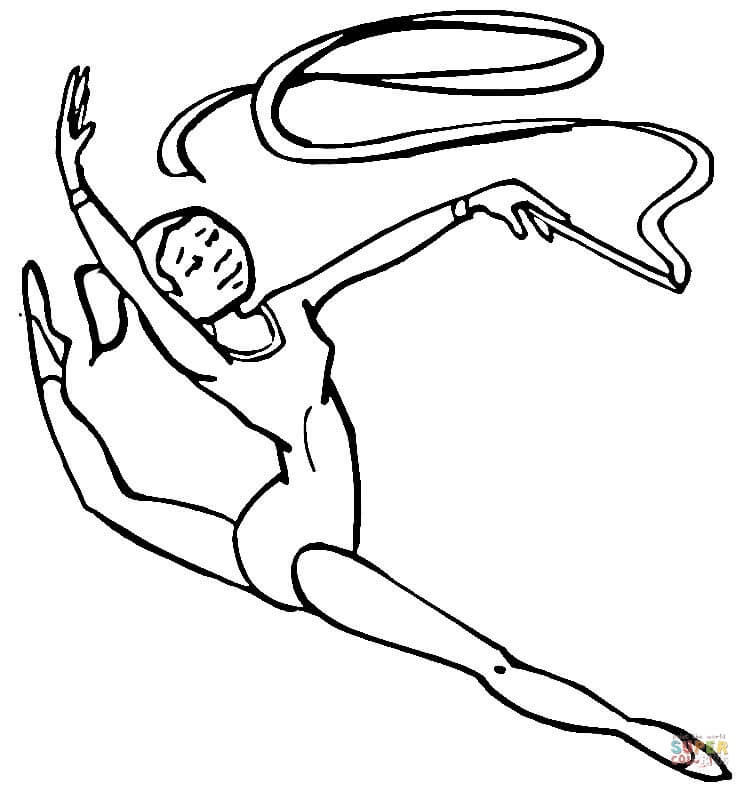 Gymnastics coloring page free printable coloring pages