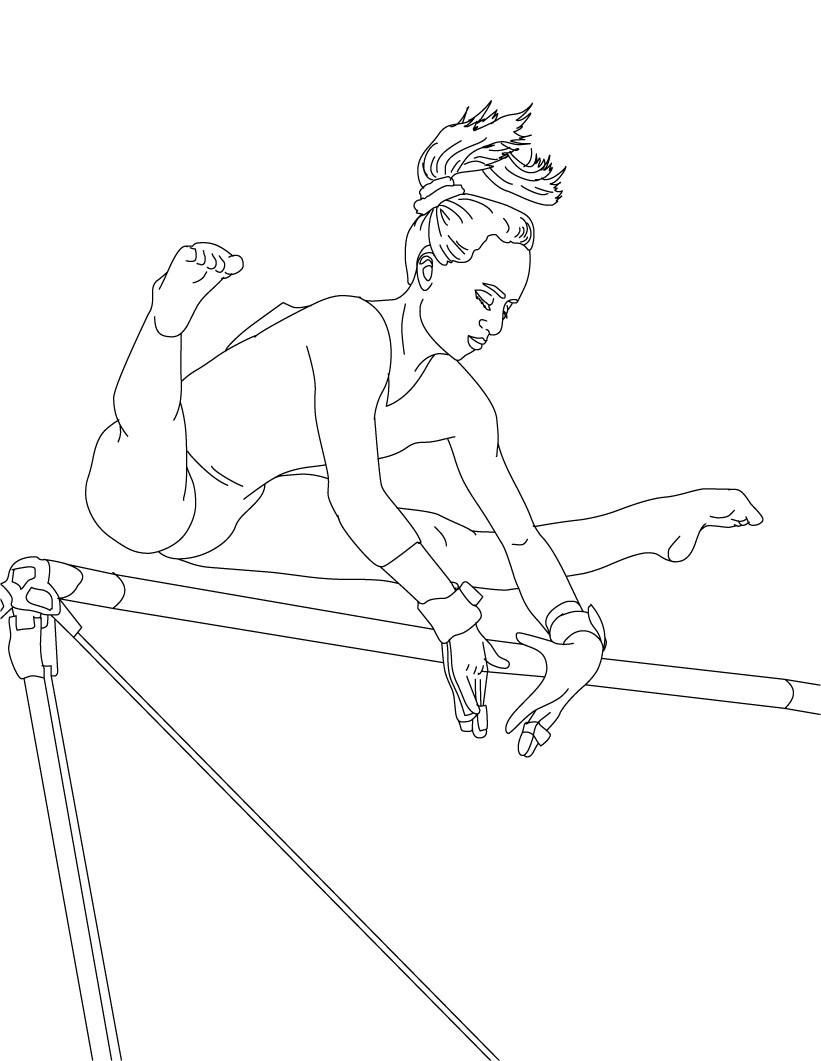 Free printable gymnastics coloring pages for kids