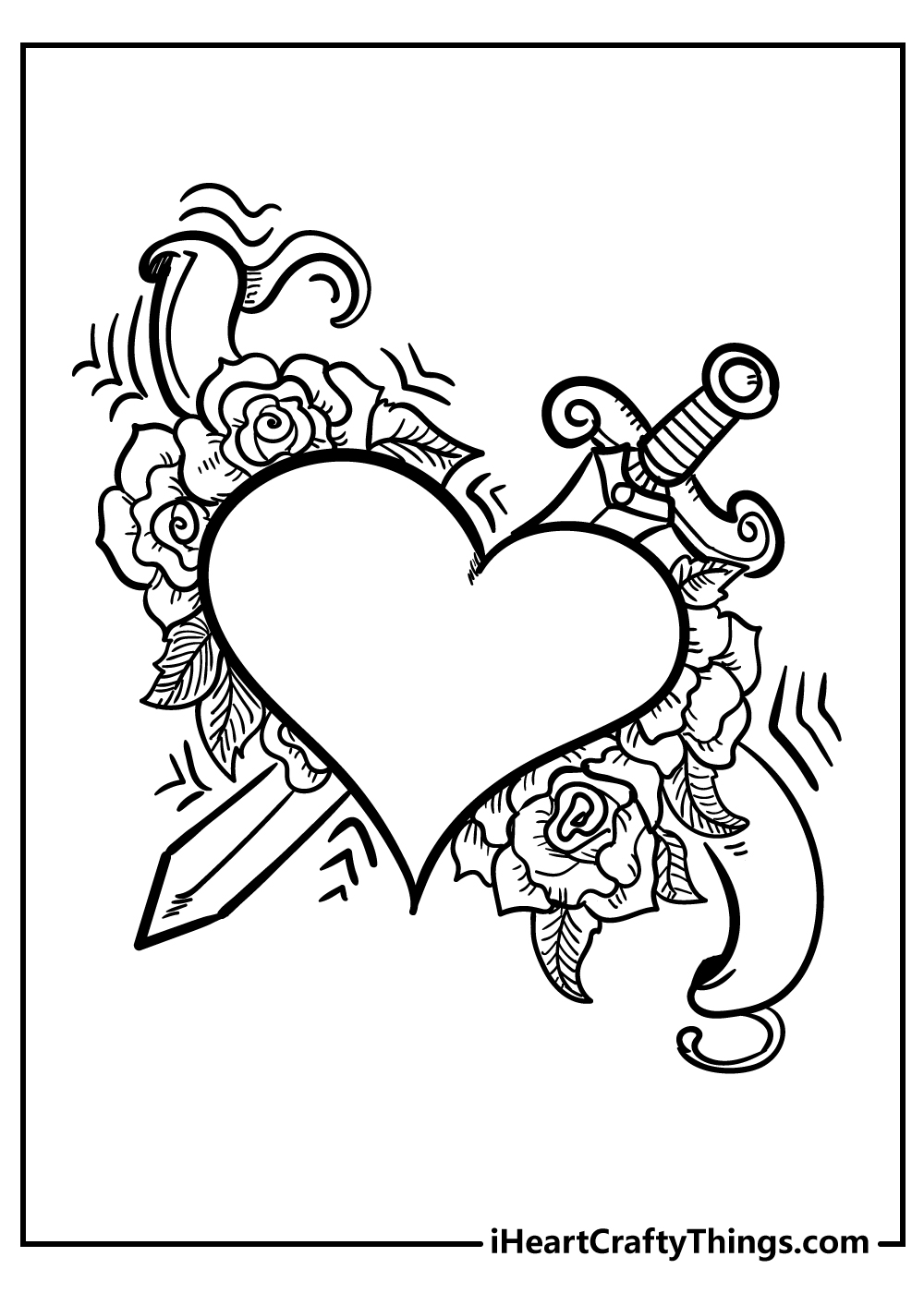 Heart coloring pages free printables