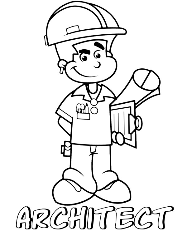 Architect coloring page for kids