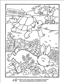 Tortoise and he coloring page coloring pages coloring pages for kids fairytale illustration