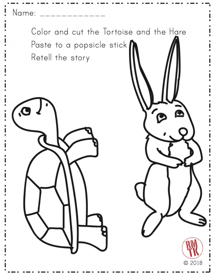 Color the tortoise and the hare worksheets