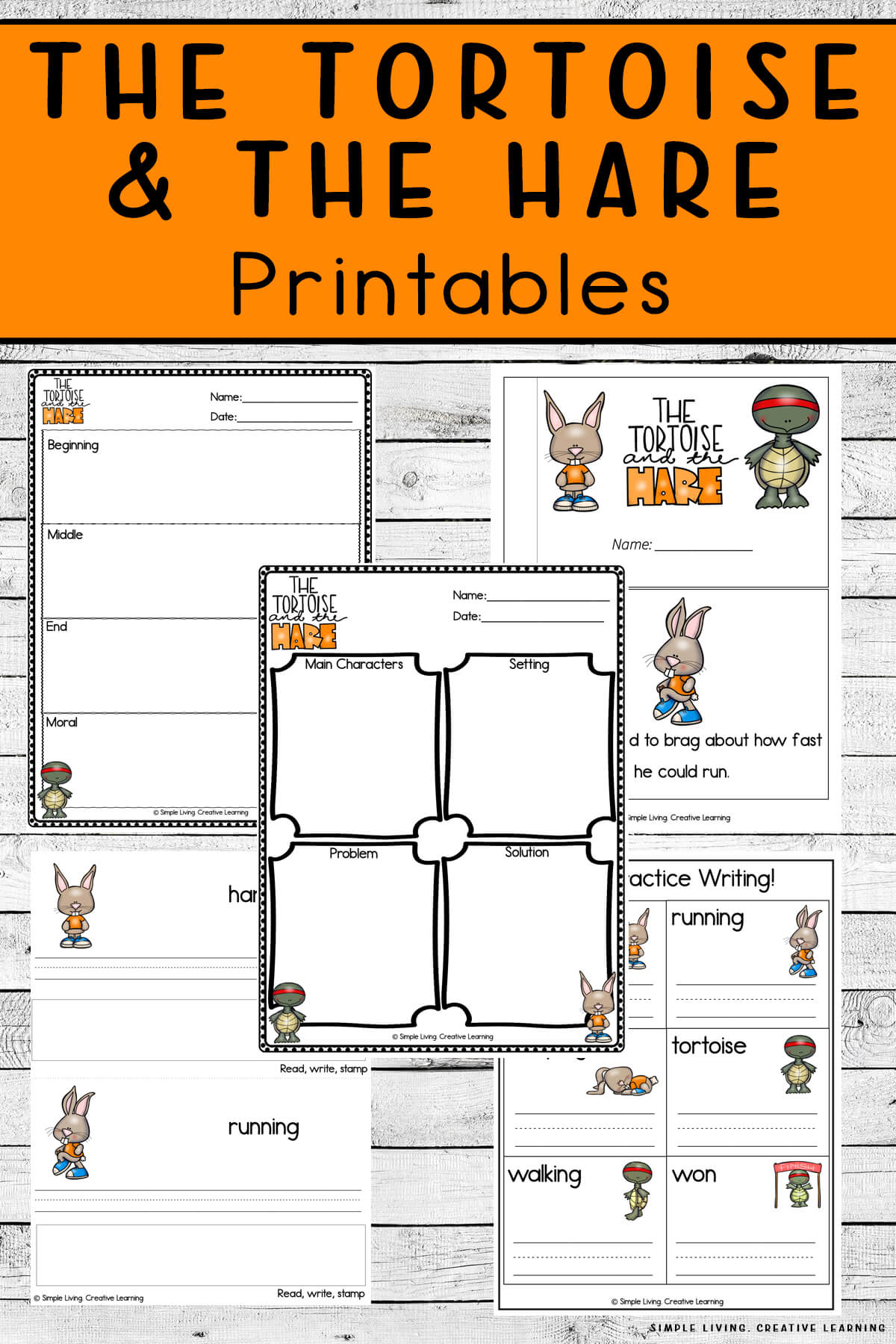 Aesops fables printables the tortoise and the hare printables