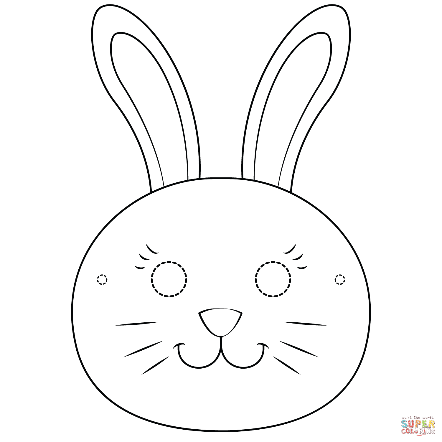 Bunny mask coloring page free printable coloring pages