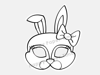 Rabbit bunny mask paper coloring craft