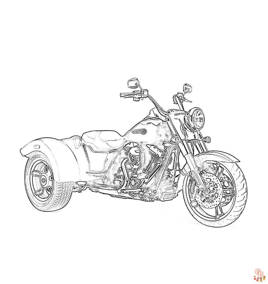 Printable harley davidson coloring pages free