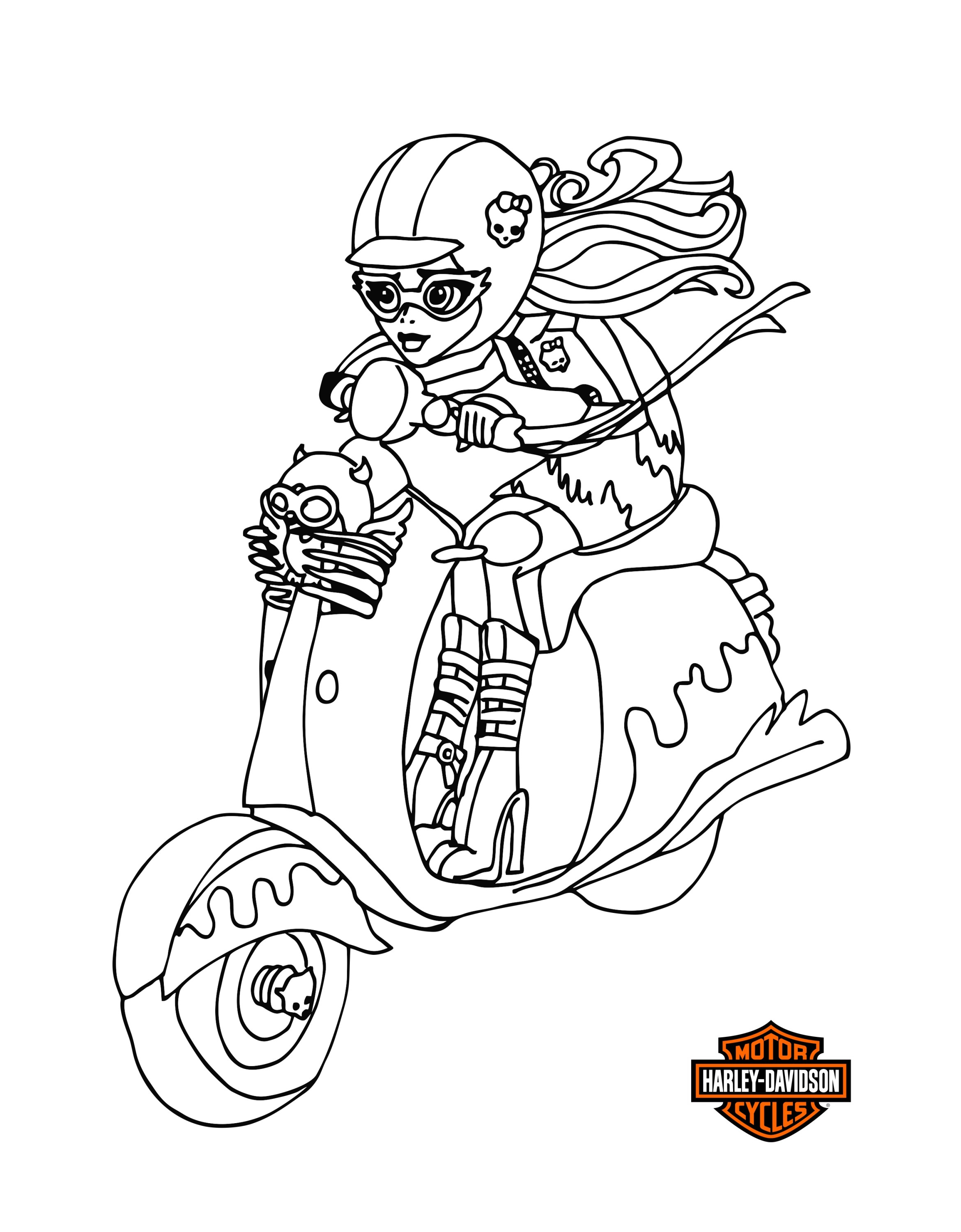 Harley coloring pages for kids h