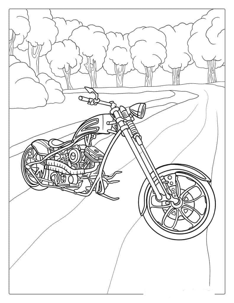 Harley davidson coloring pages printable for free download