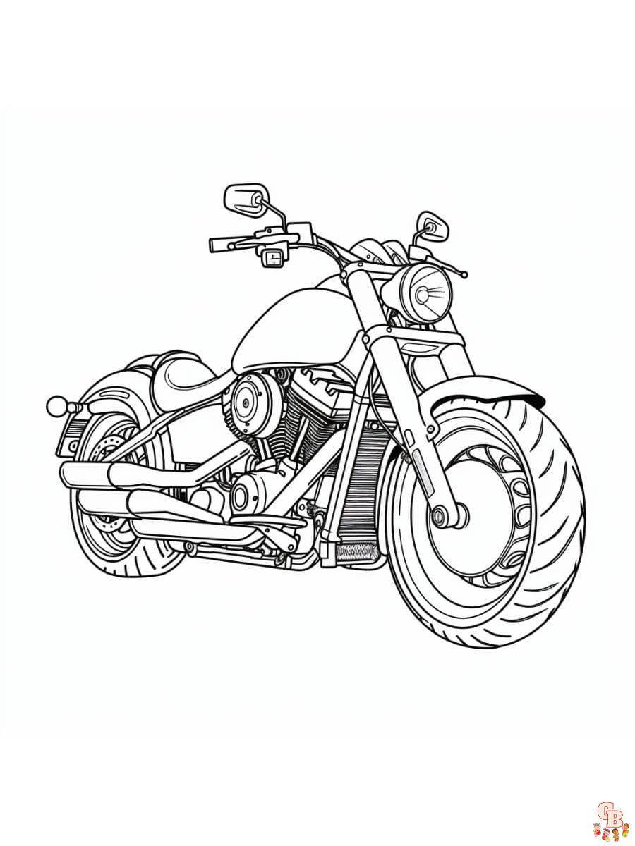 Printable harley davidson coloring pages free