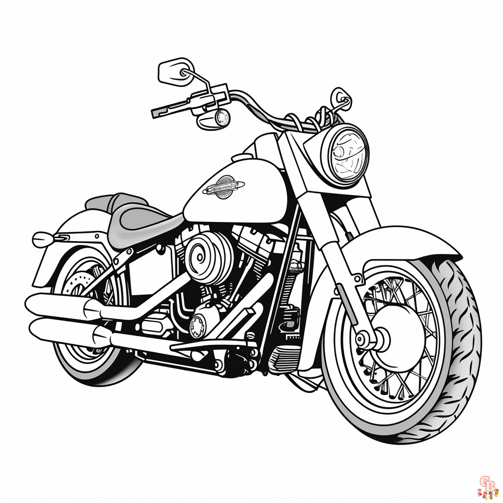 Printable harley davidson coloring pages free