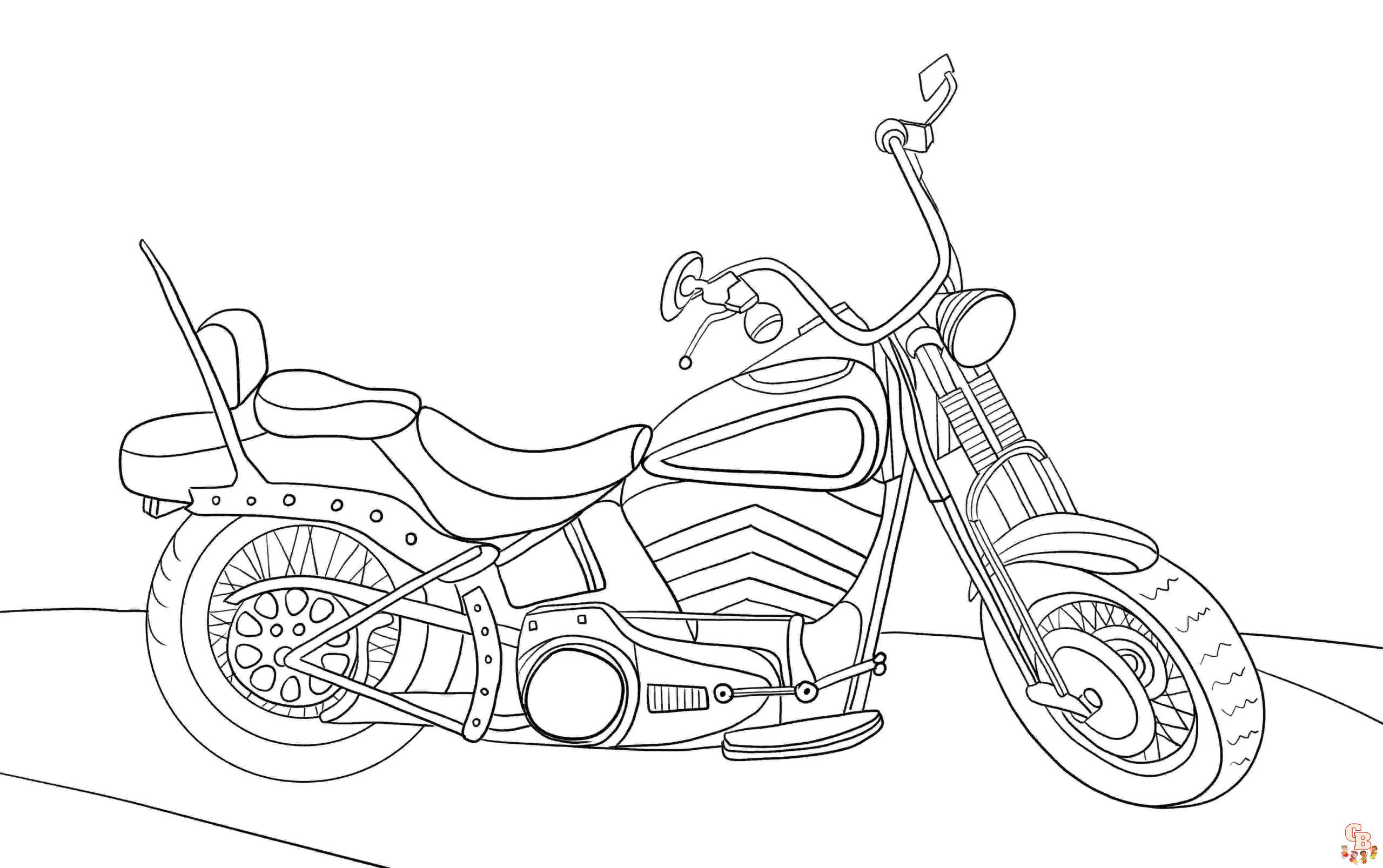 Printable harley davidson coloring pages free