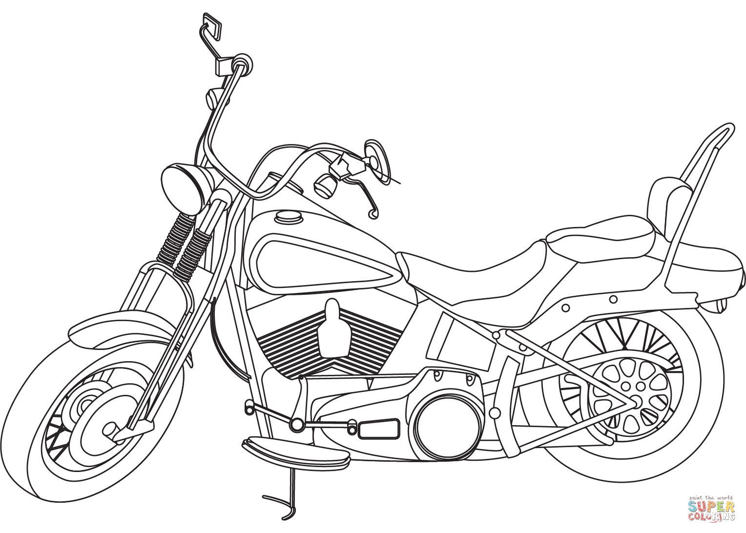 Harley davidson coloring page free printable coloring pages