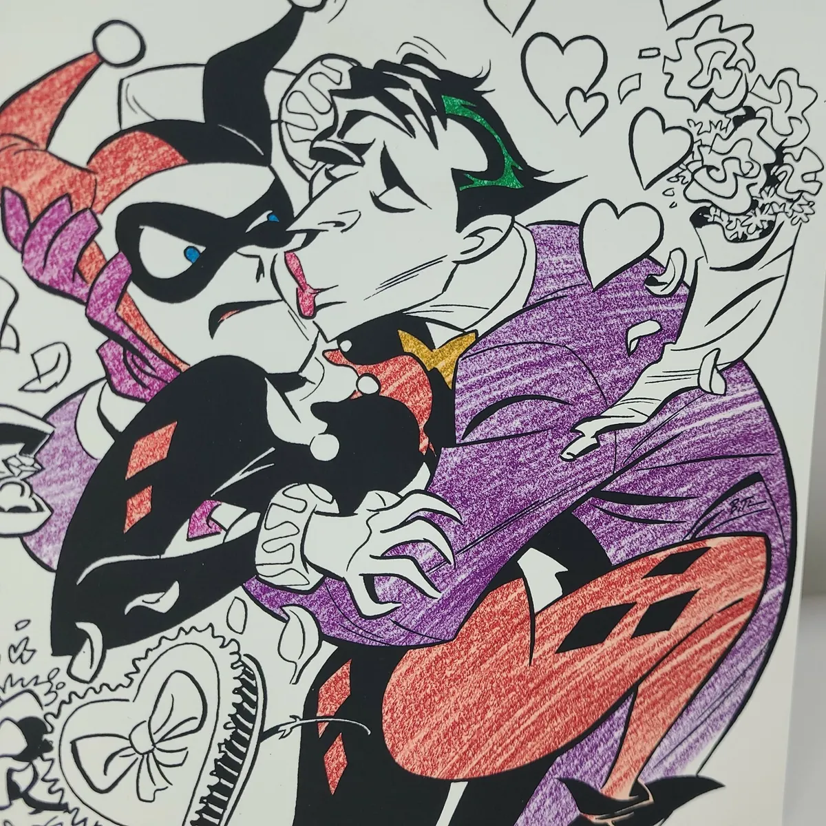 Joker harley quinn mad love adult teen coloring book man cave game room dãcor