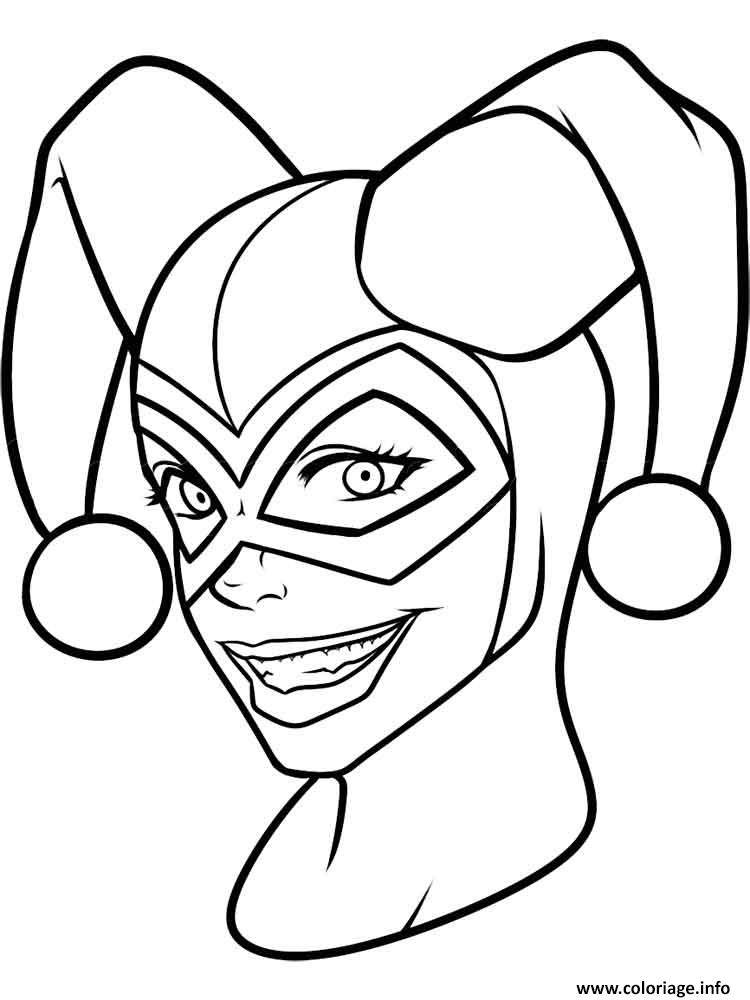 Harley quinn face mask dessin harley quinn ã imprimer