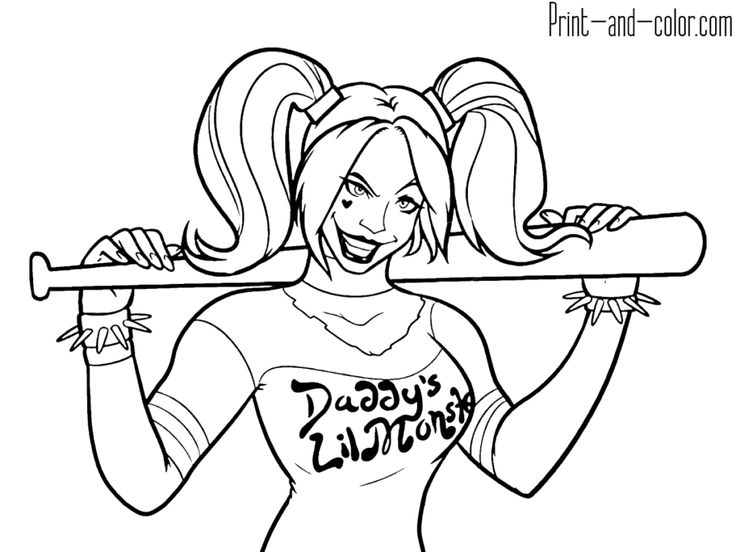 Harley quinn coloring pages print and color coloriage ã imprimer livre de couleur coloriage adulte