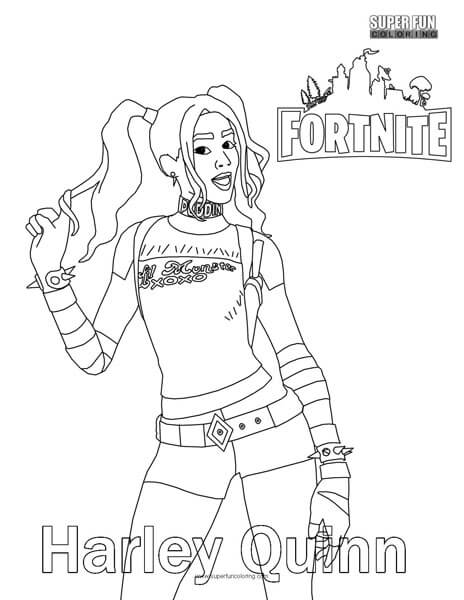 Harley quinn fortnite coloring