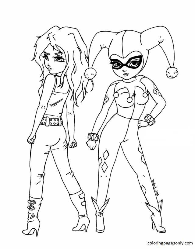 Harley quinn coloring pages printable for free download