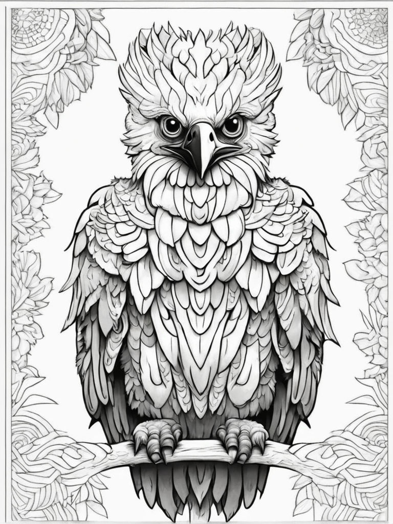 Silver detailed harpy eagle art