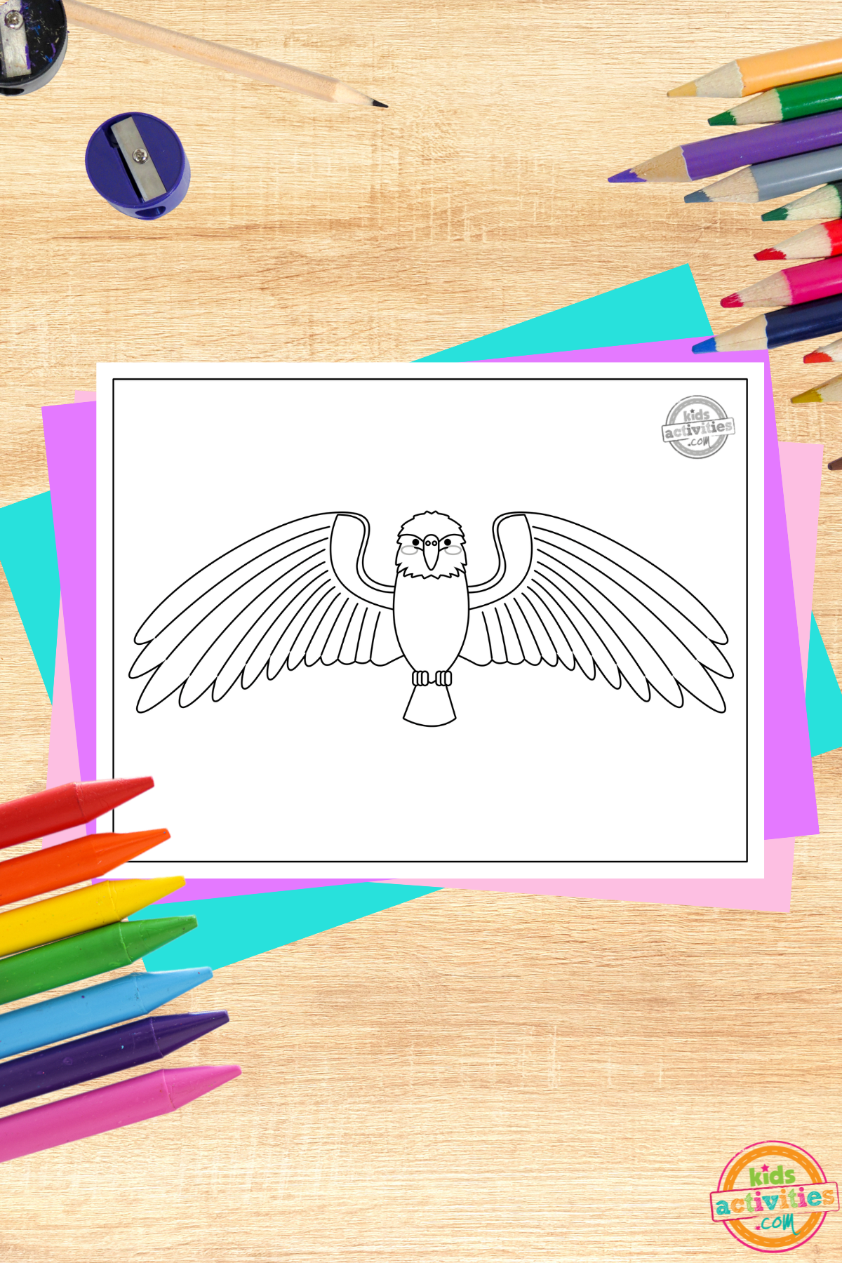 Awesome harpy eagle coloring page for kids kids activities blog