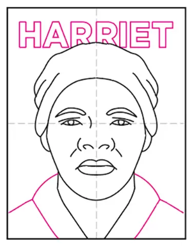 How to draw harriet tubman tutorial and tubman coloring page