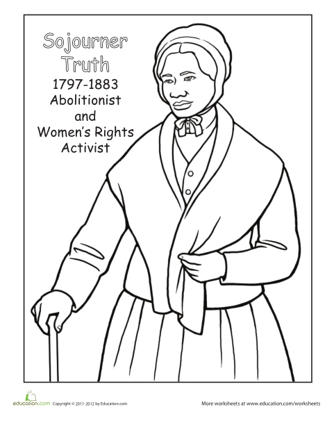 Color harriet tubman worksheets