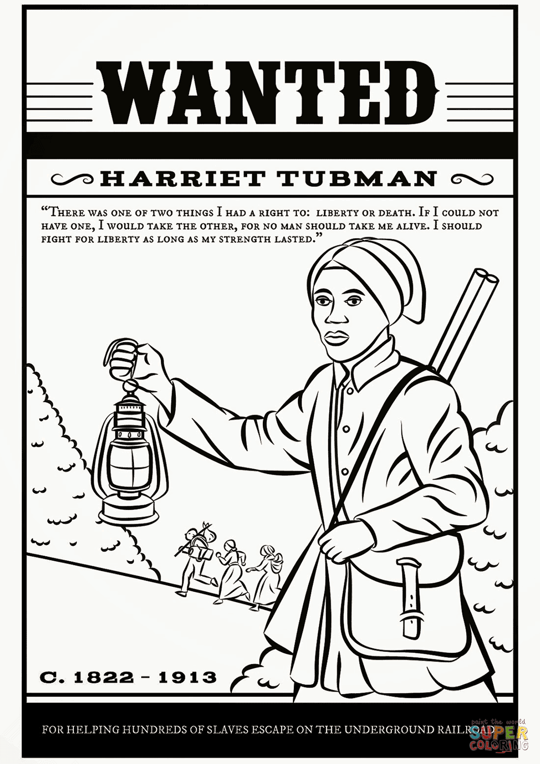 Harriet tubman coloring page free printable coloring pages