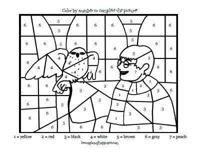 Harry potter and hedwig color by number harry potter activities harry potter classroom harry potter coloring pages