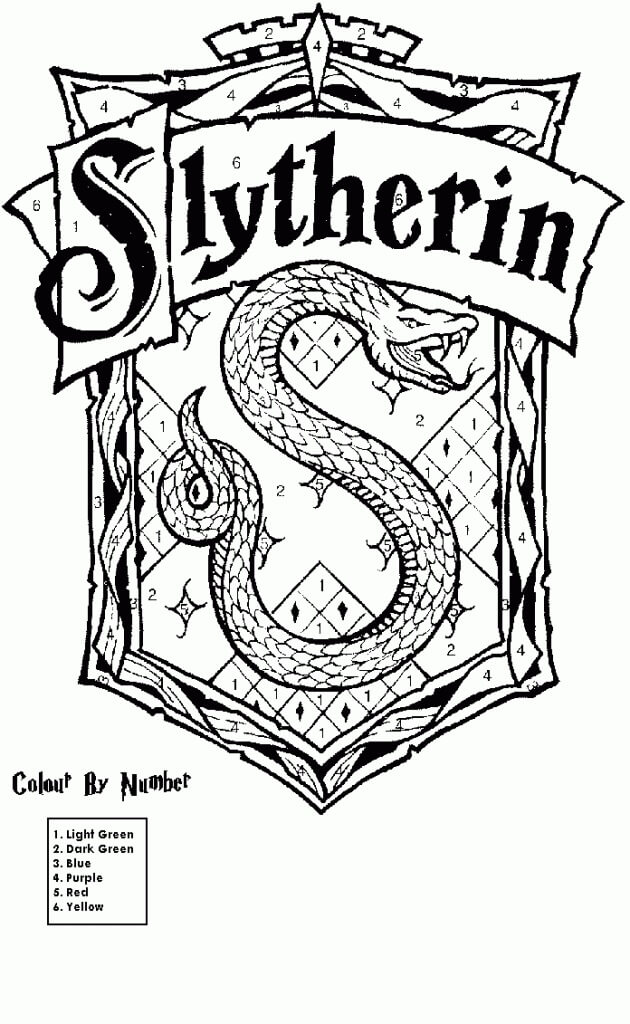 Harry potter color by number coloring pages