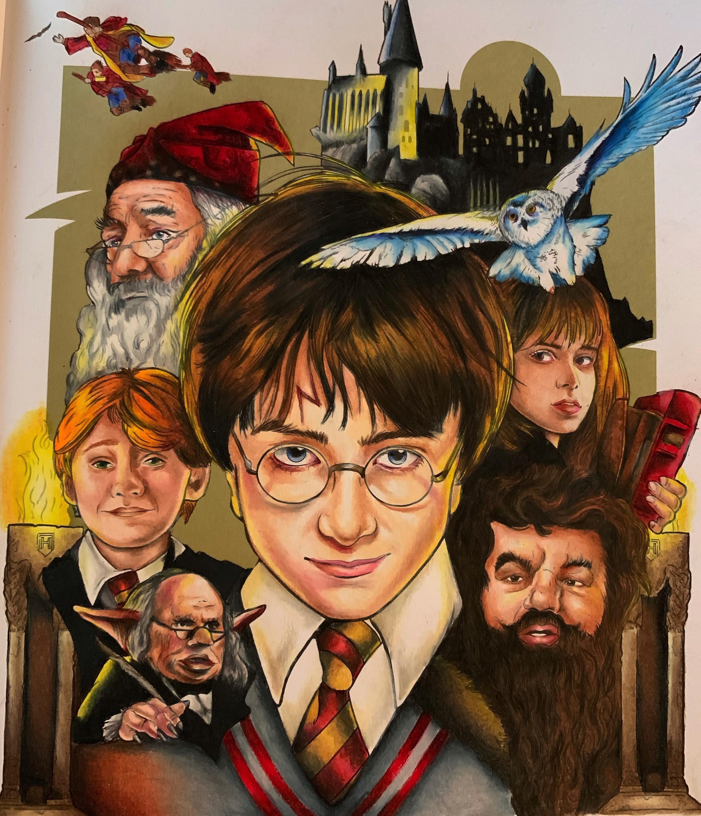 Just finished this from my new harry potter coloring book rcoloring