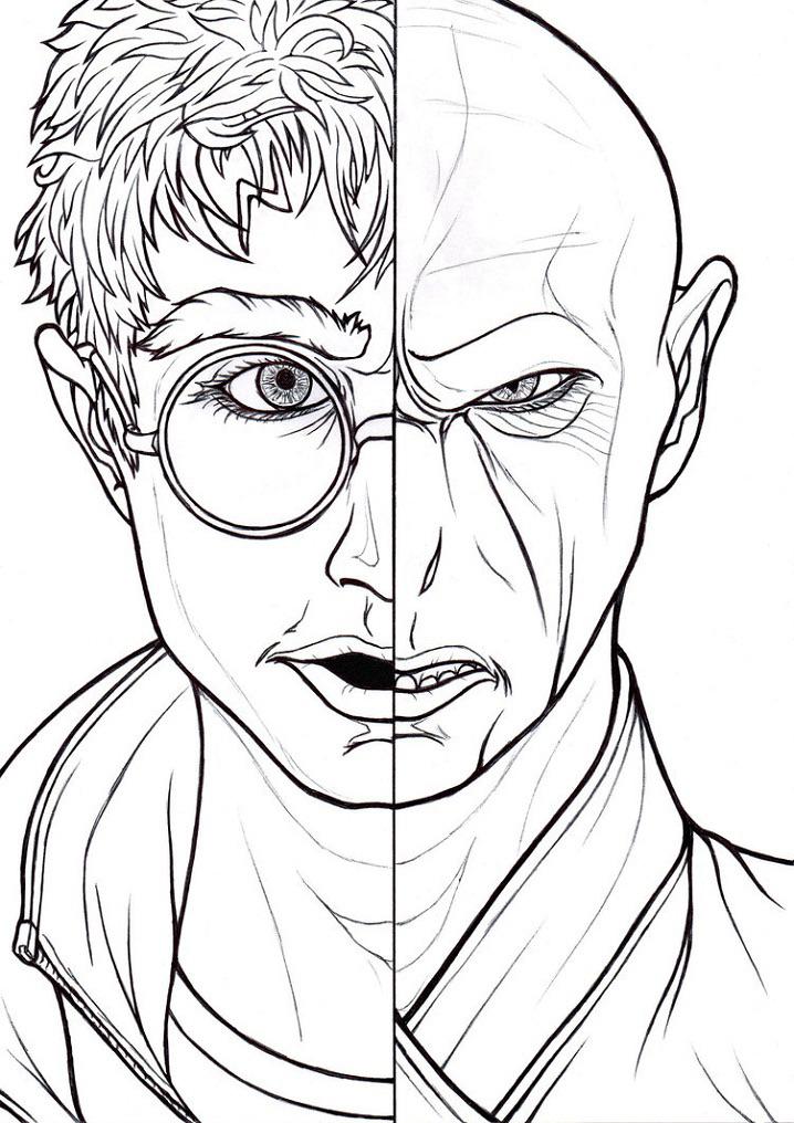 I turned this harry potter coloring page into a painting rcoloring