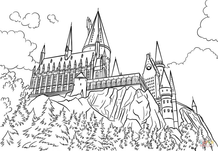 Hogwarts castle coloring page from harry potter category select from printable crafâ harry potter coloring pages castle coloring page harry potter colors