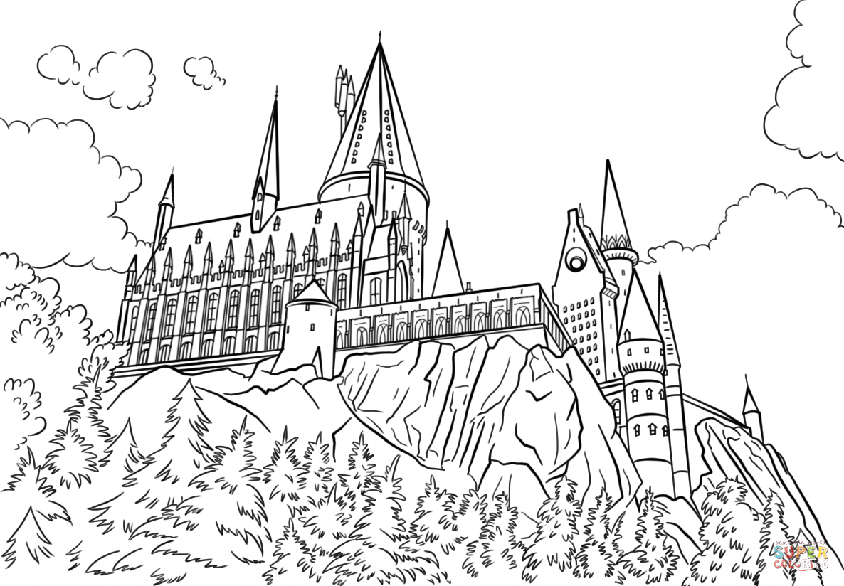 Hogwarts castle coloring page from harry potter category select from printable crafâ harry potter coloring pages castle coloring page harry potter colors