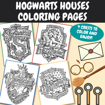 Harry potter house crests harry potter coloring pages harry potter activities