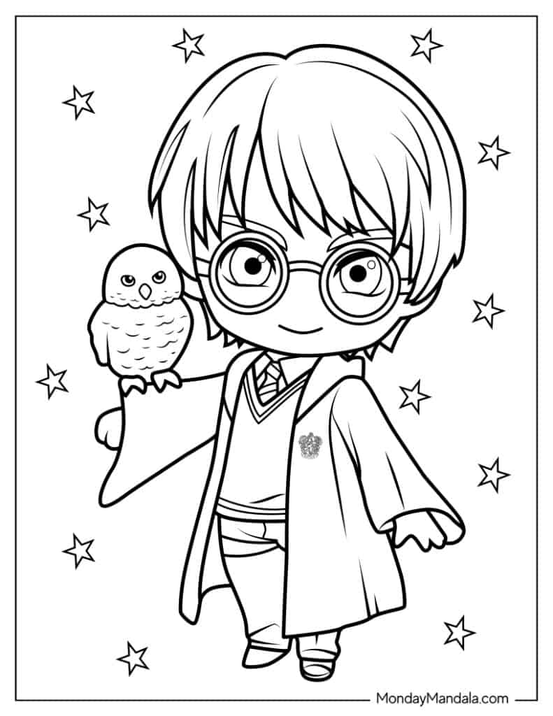 Harry potter coloring pages free pdf printables