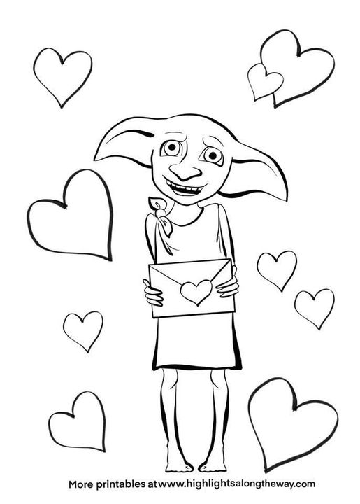 Dobby holiday coloring sheet