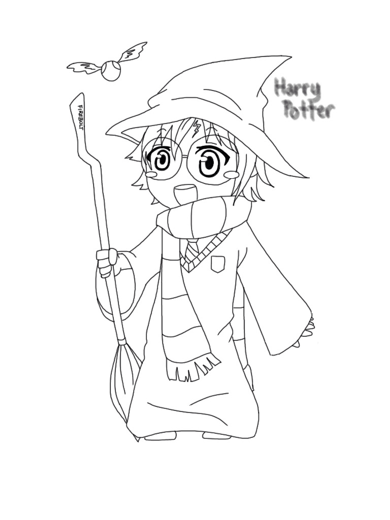 Harry potter kawaii colouring sheet by junicole on